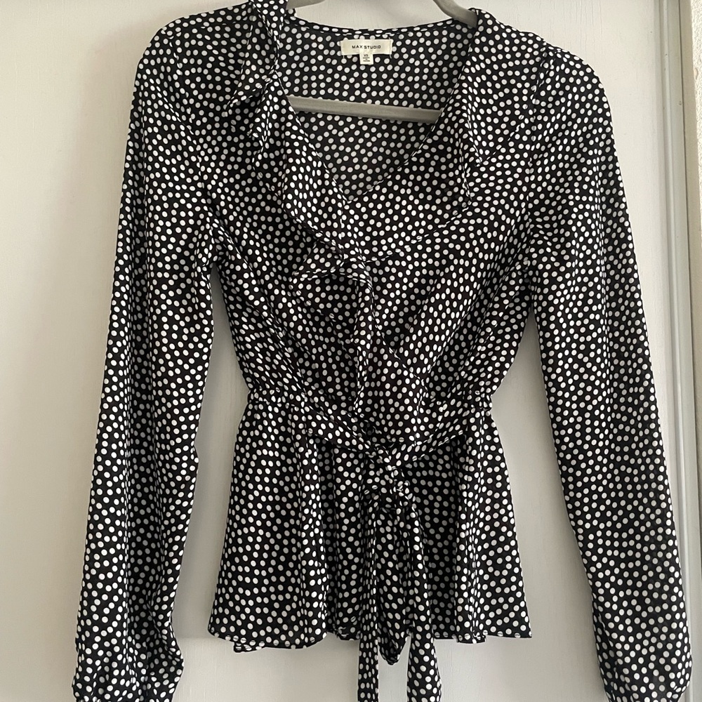 Black polkadot too with belt
